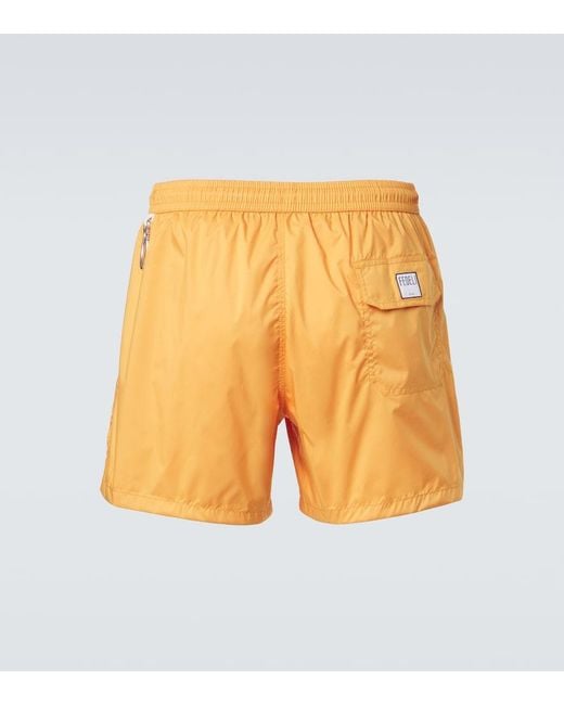 Fedeli Yellow Madeira Swim Trunks for men