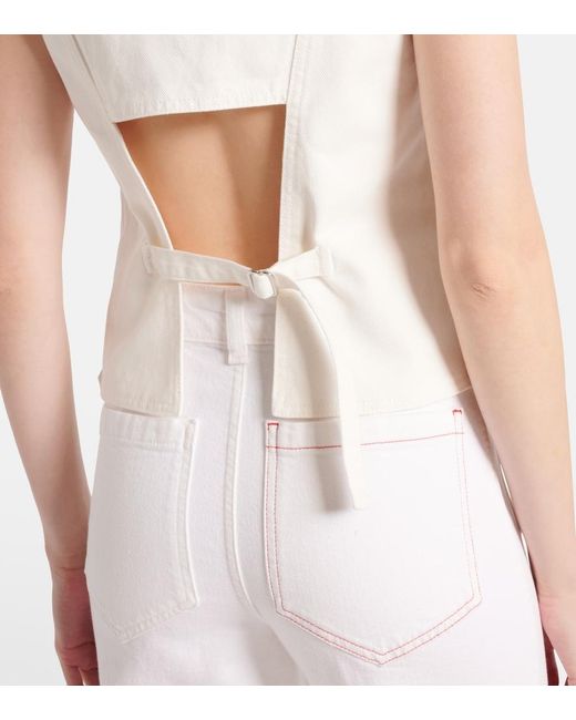 Victoria Beckham White Denim Vest