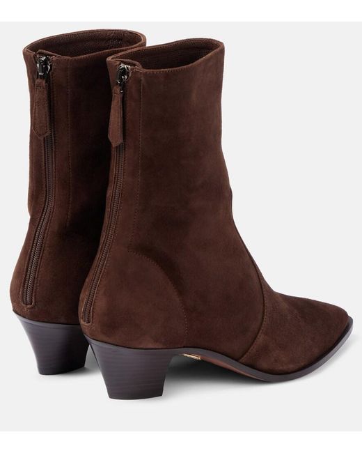 Aquazzura Brown Brunswick Suede Ankle Boots