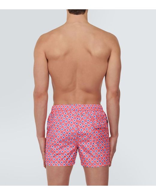 Kiton Pink Printed Swim Shorts for men