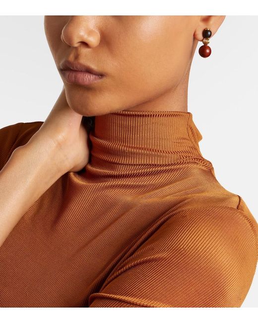 Jennifer Behr Metallic Asher Beaded Drop Earrings