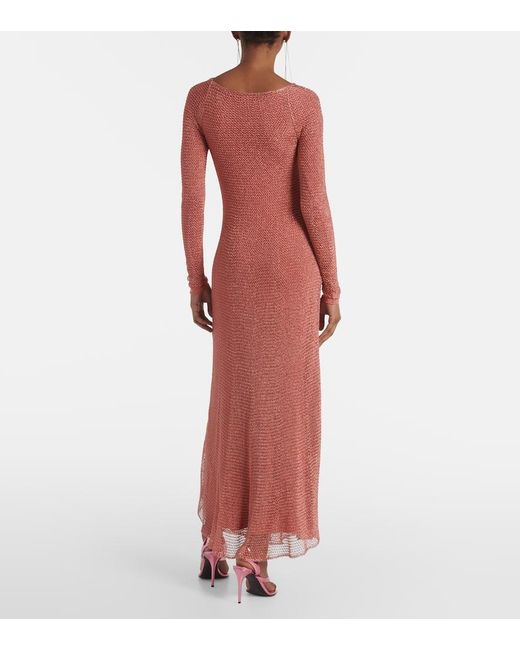Alaïa Red Sheer Maxi Dress