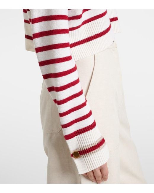 Max Mara Red Dorotea Striped Virgin Wool Sweater