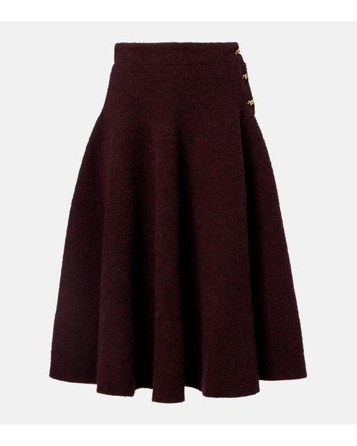 Bottega Veneta Purple Knot Knitted Midi Skirt