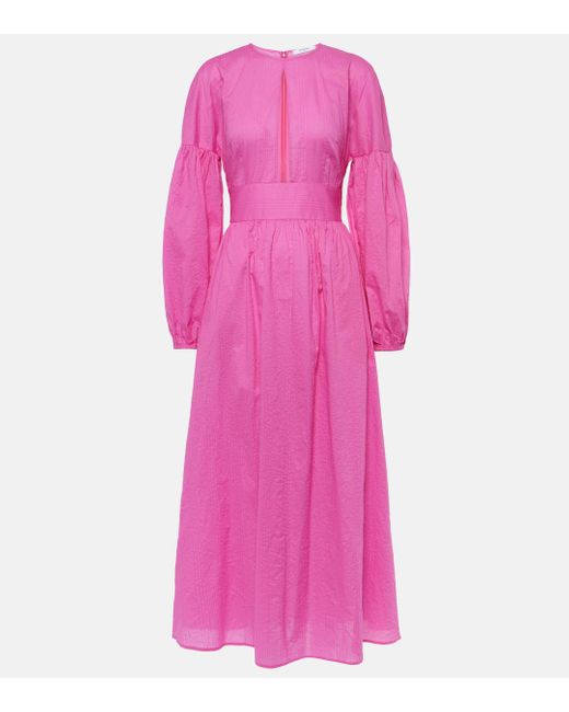 Marysia Swim Pink Roset Puff-sleeve Cotton Maxi Dress