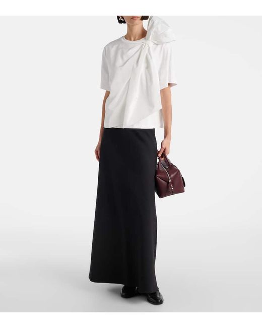Max Mara White Colle Bow-Detail Cotton Jersey T-Shirt