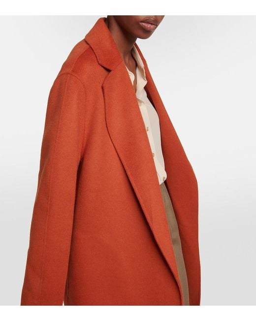 Joseph Red Cenda Wool And Cashmere Wrap Coat