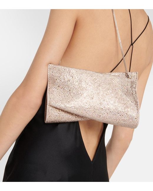 Christian Louboutin Natural Loubitwist Small Embellished Clutch