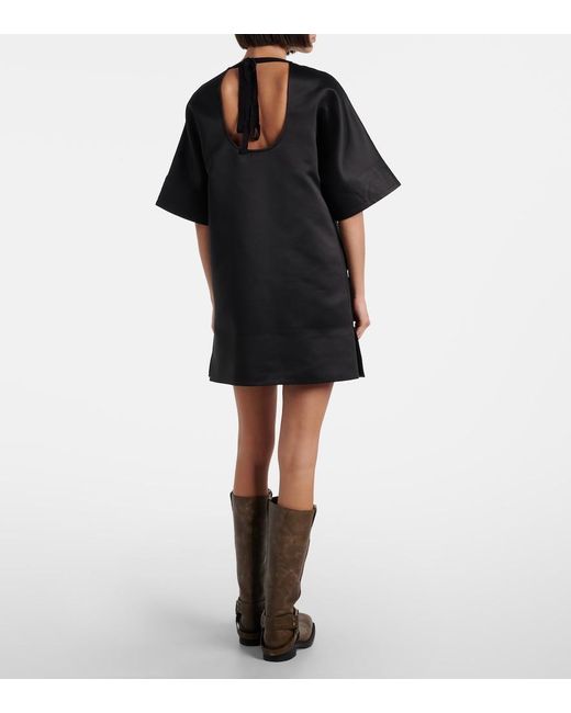Ganni Black Open-Back Minidress