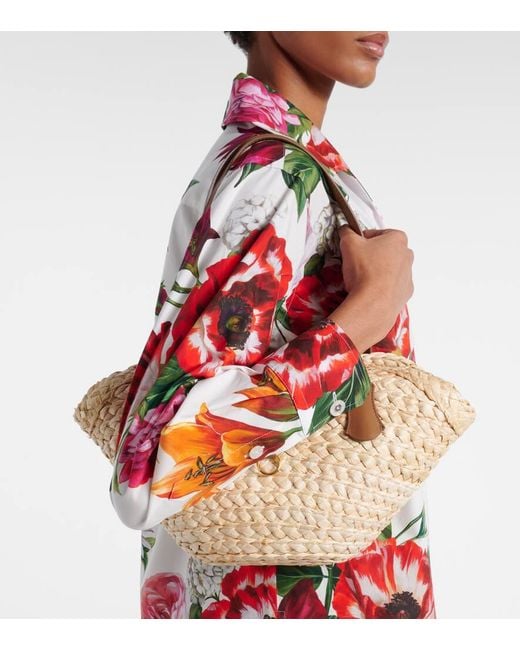 Dolce & Gabbana Natural Capri Small Raffia Basket Bag