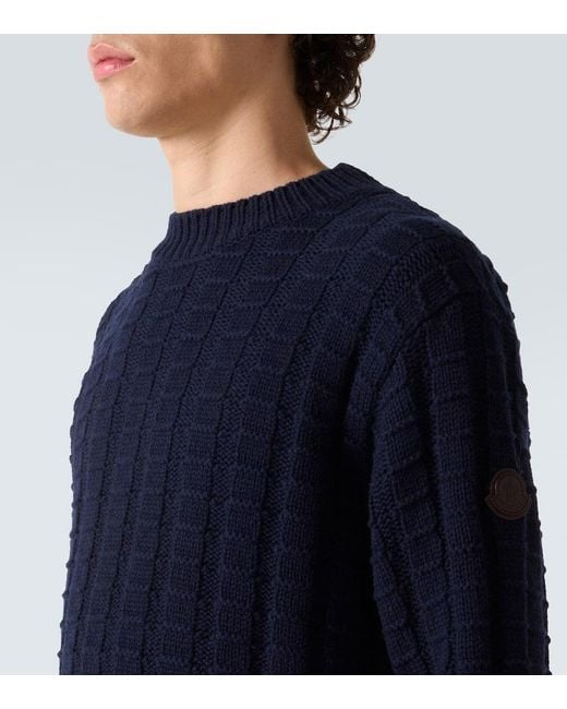 Moncler Blue Wool And Cashmere Sweater for men