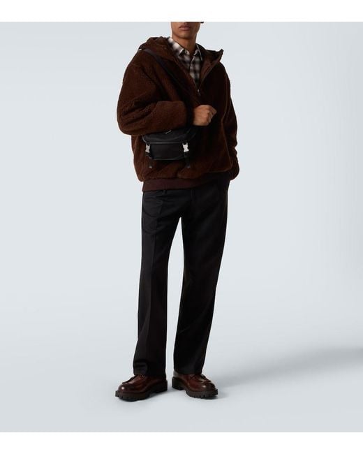 Prada Brown Wool-Blend Teddy Jacket for men