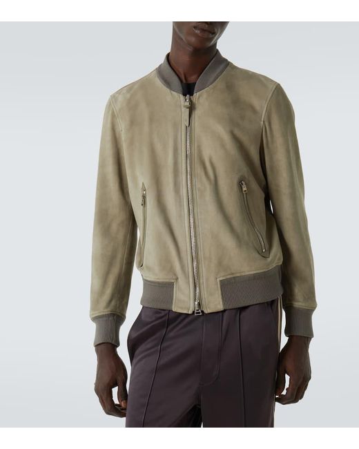 Tom Ford Bomberjacke Aus Veloursleder in Natural für Herren