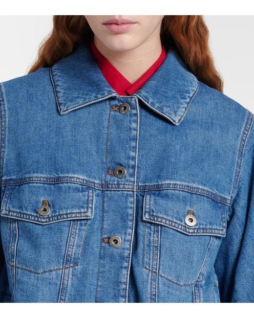 Loewe Blue Gathered Denim Jacket