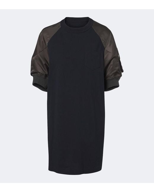 Sacai Black Cotton Minidress