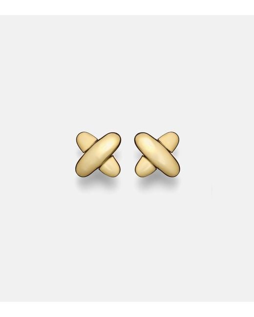 STONE AND STRAND Metallic Golden Kisses 14Kt Earrings
