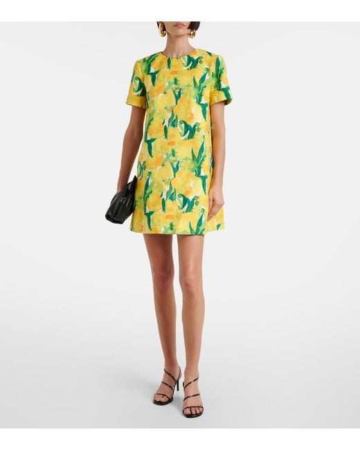 LaDoubleJ Green Swing Printed Cotton Minidress