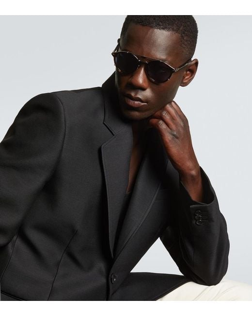 Dior Blue Diorblacksuit R7U Round Sunglasses for men