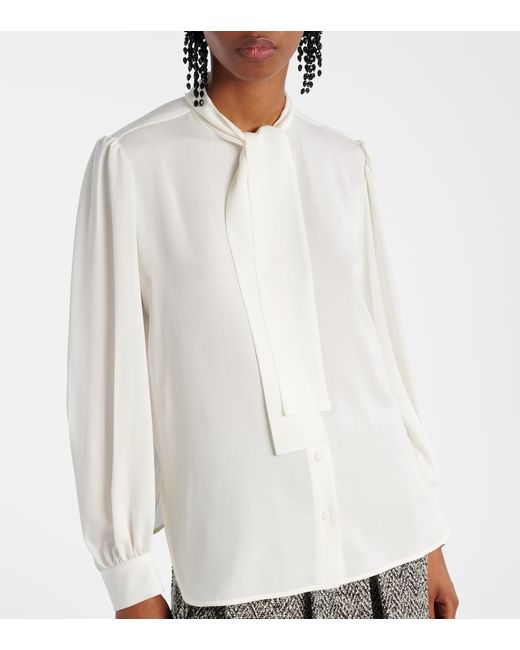 Max Mara White Melania Silk Blouse