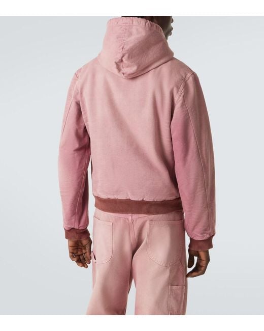Sudadera Cropped De Algodon Auralee de hombre de color Pink