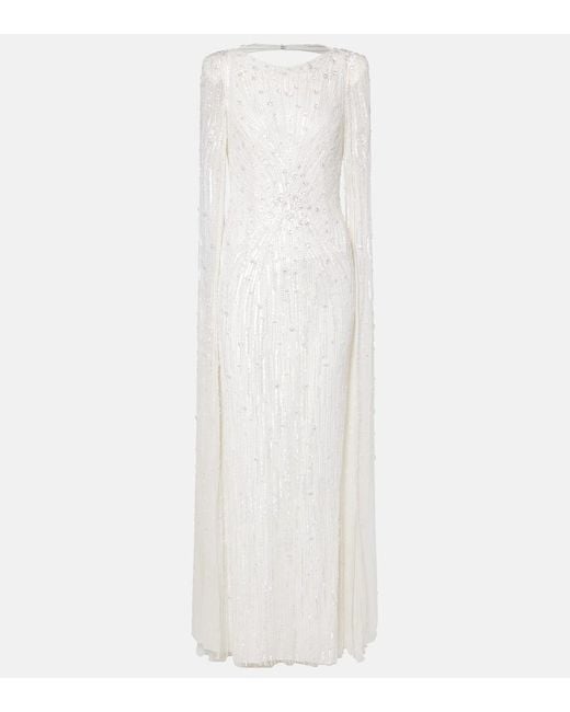 Jenny Packham White Bridal Chasina Sequined Gown
