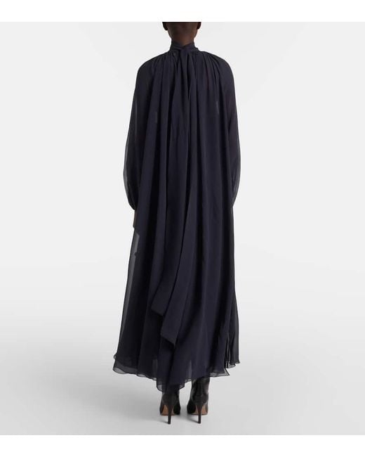 Chloé Blue Maxikleid Aus Seiden-Georgette