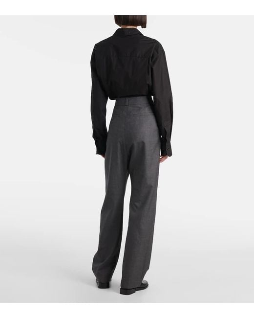 Lemaire Gray Gerade Hose Aus Woll-Twill