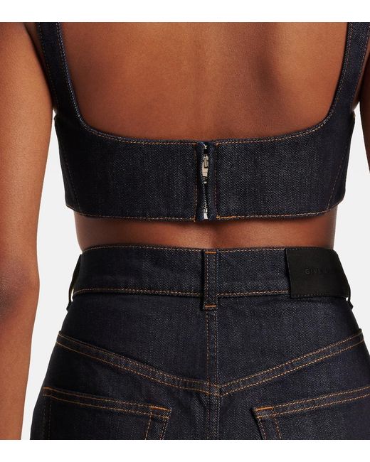 Givenchy Blue Denim Bra Top