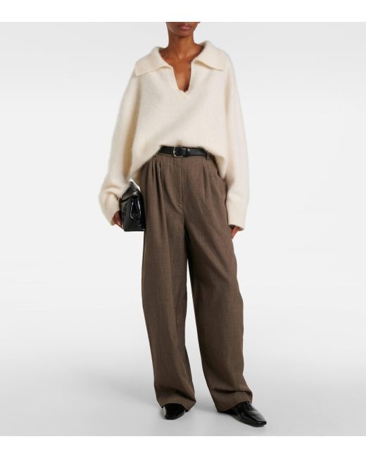 Co. Gray Wool-blend Barrel-leg Pants