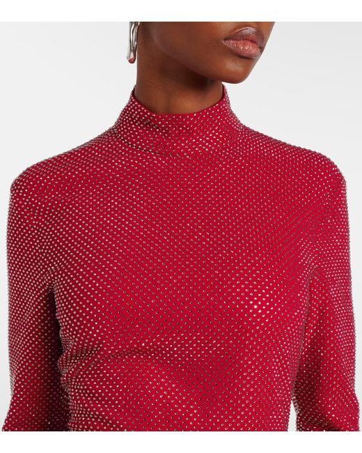 Abito Lungo Vivienne Con Cristalli di Solace London in Red