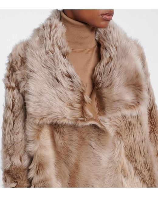 Yves Salomon Natural Reversible Shearling Wrap Jacket