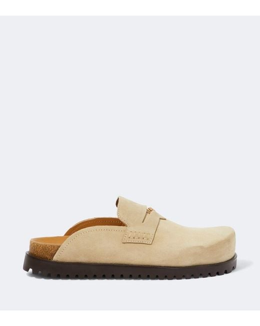 Versace White Medusa Suede Clogs for men