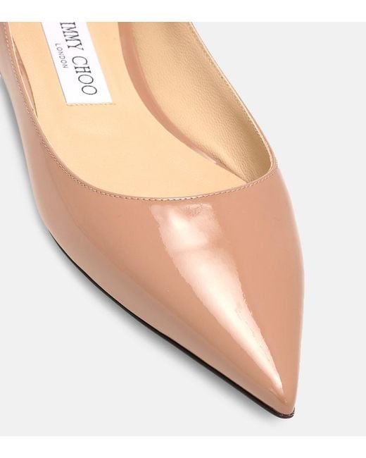 Jimmy Choo Pink Love Patent Leather Ballet Flats