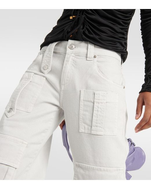 Pantaloni cargo di jeans a vita bassa di Blumarine in Gray