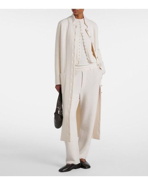 Lisa Yang White Sonya Cashmere Straight Pants