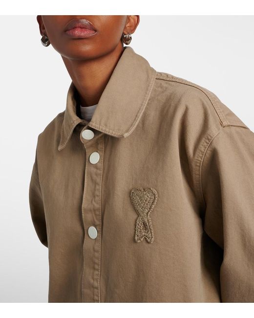 AMI Brown Ami De Cour Cotton Overshirt