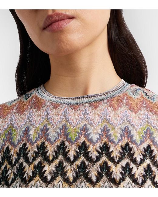 Missoni White Zigzag Lame T-Shirt