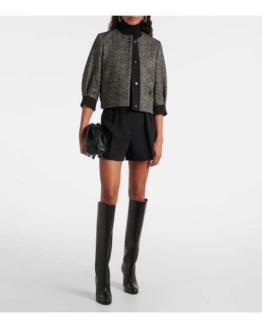 Max Mara Gray Gattini Chevron Boucle Jacket