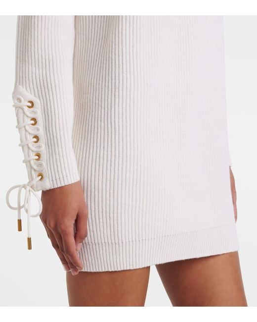 Max Mara White Ghinea Wool And Cashmere Sweater Dress