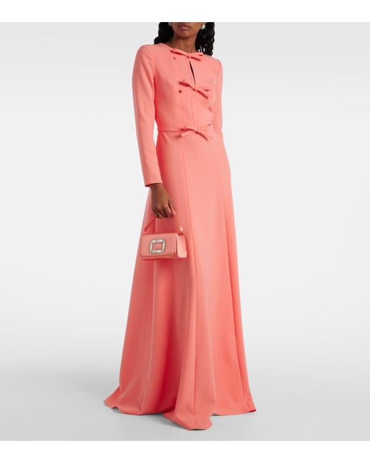 Roger Vivier Red Pilgrim Micro Satin Clutch