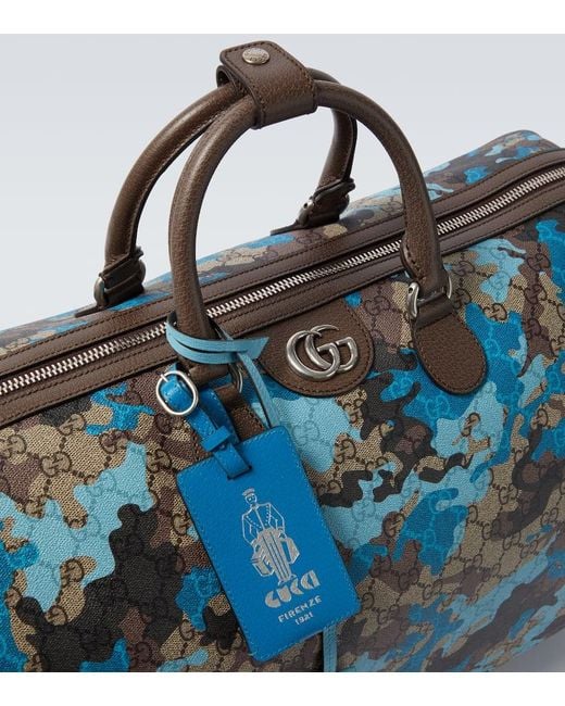 Gucci Blue Large Gg Canvas Duffel Bag for men