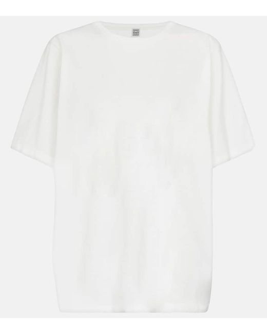 Totême White Oversized Cotton Jersey T-Shirt