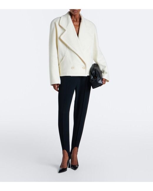 Stella McCartney White Wool Peacoat