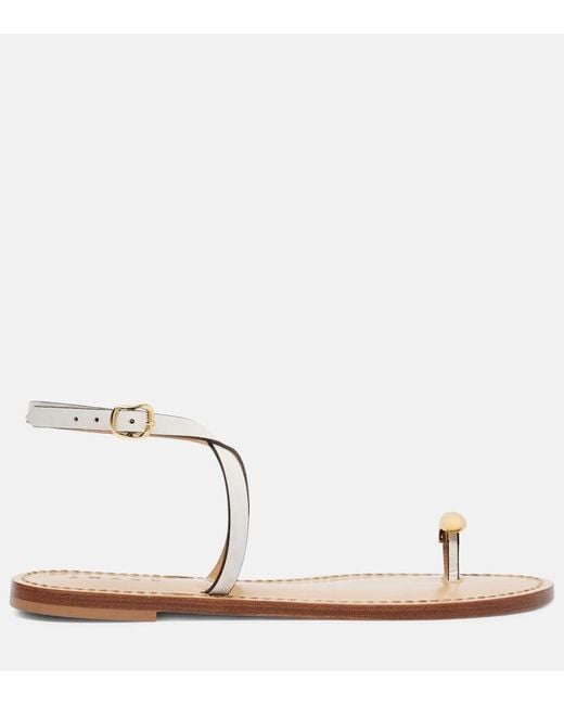 Amanu Metallic Kigali Embellished Leather Sandals