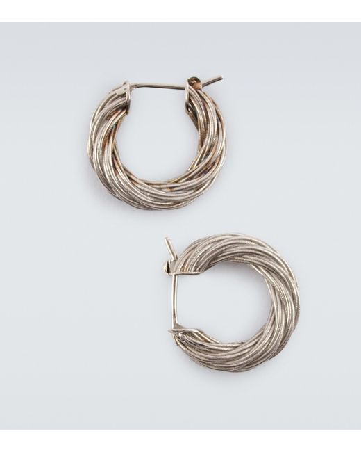 Mens Earrings and ear cuffs Bottega Veneta Earrings and ear cuffs Bottega Veneta Silver Cord Earrings in Metallic for Men 