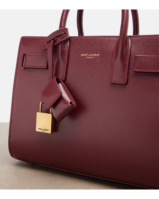 Sac De Jour Nano En Cuir Saint Laurent en coloris Red