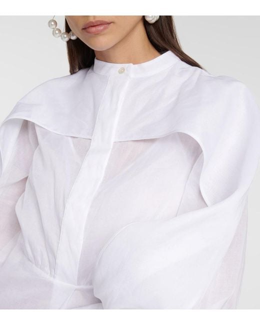 Jil Sander White Cotton Shirt Dress