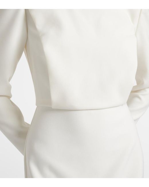 Roland Mouret White Crepe Midi Dress
