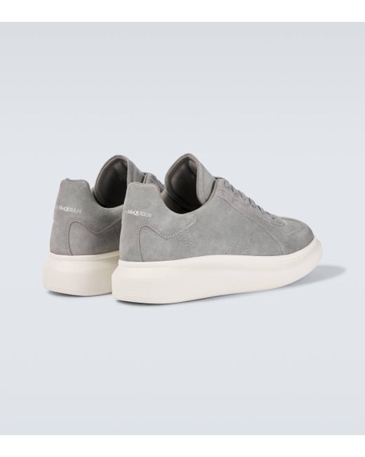 Alexander McQueen Gray Oversized Retro Suede Platform Sneakers for men