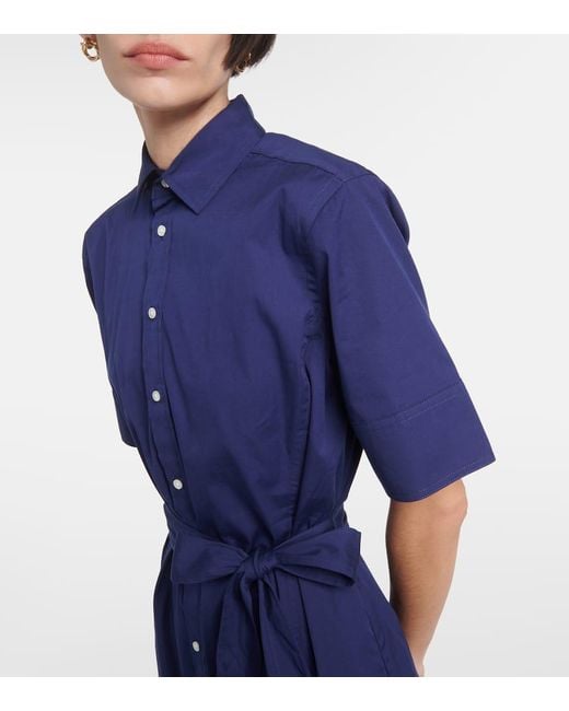 Polo Ralph Lauren Blue Hemdblusenkleid aus Baumwolle